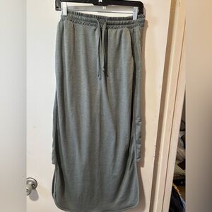 Three Bird Nest Women's The Nest So comfy Drawstring Maxi Skirt Green Gray Sz L